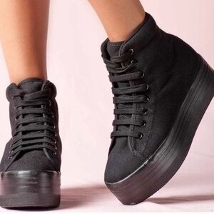 Jeffrey Campbell Black Platform High-Top Sneakers 7